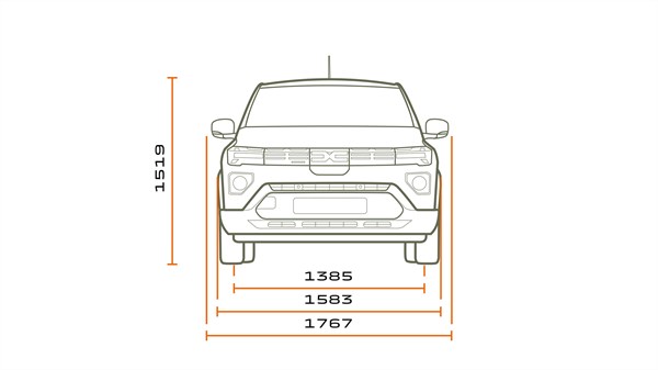 Dacia Spring - dimensions